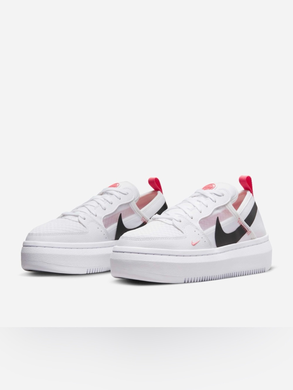 Nike Court Vision Alta in White/Black/Sea Coral